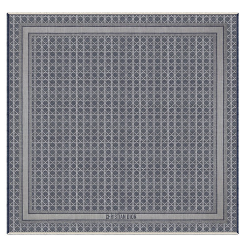 DIOR/迪奧新款 女士牛仔藍(lán)色混紡面料Cannage圖案圍巾披肩15CAN140I163_C525