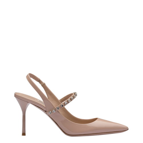 MiuMiu/繆繆 裸粉色 女士仿水晶裝飾漆皮高跟鞋 5I006C_JHR_F0236_F_085