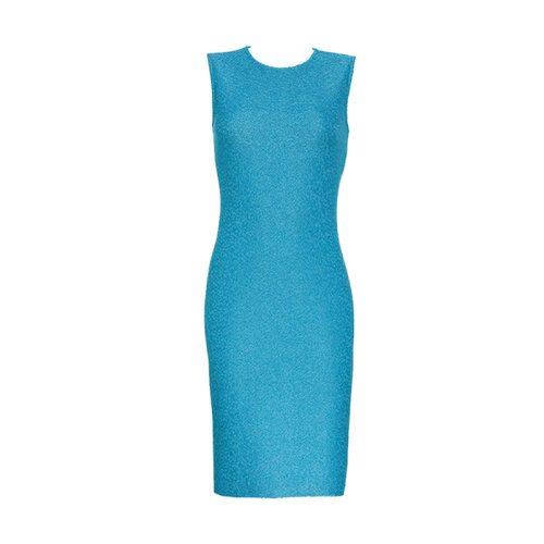 St.John/盛薔21春夏女士連衣裙藍(lán)色經(jīng)典無袖修身針織連衣裙K113Q62