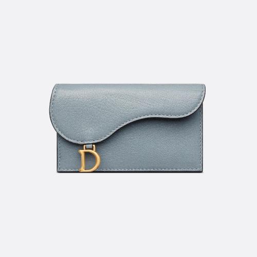  DIOR迪奧 22年秋冬 女士 卡包 Porte-cartes zippe compact a rabat Saddle S5692CCEH_M81B