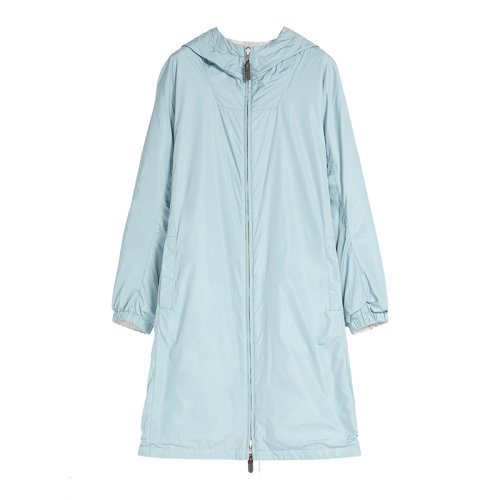 MaxMara/麥絲瑪拉 22年早春新款 ESPORTE系列 女士藍(lán)色尼龍塔夫綢防水風(fēng)衣派克大衣9021042706021