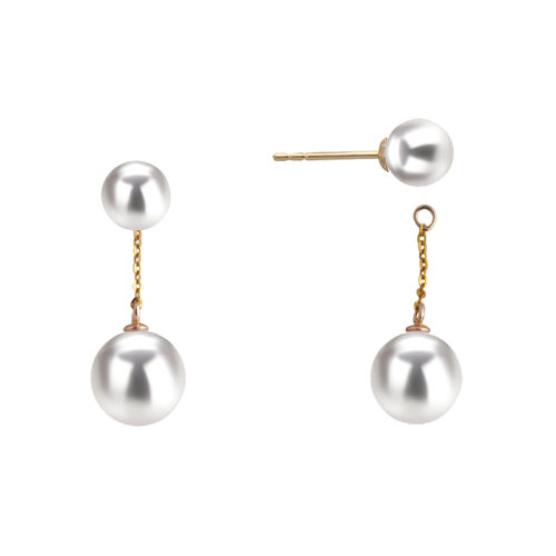 zhuella/珠艾樂 可脫卸款 日本akoya海水珠18k金耳環(huán)耳釘耳飾