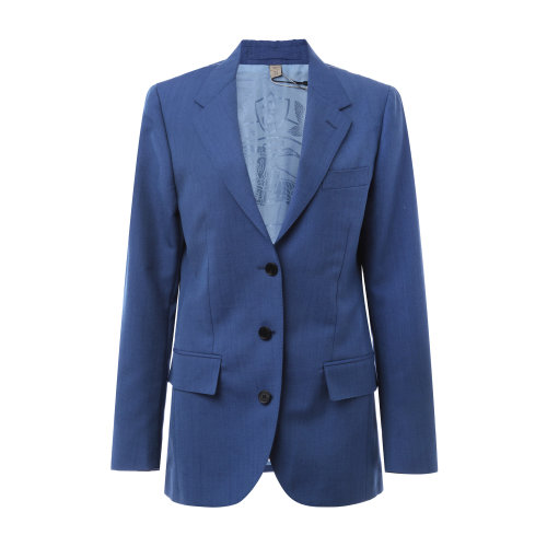 BURBERRY/博柏利 羊毛混紡藍(lán)色女士西服 單件西裝 正裝 上裝 外套 西服 80012981