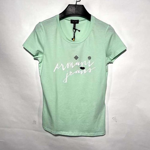 ARMANI JEANS/阿瑪尼牛仔 淺綠色女士短袖T恤