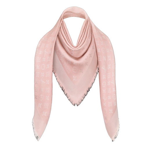 預(yù)定1個(gè)月 Louis Vuitton/路易威登新款 女士粉色老花圖案真絲圍巾披肩M70805