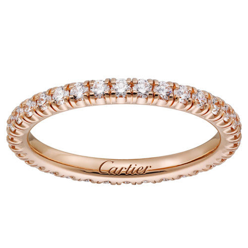 CARTIER/卡地亞 ALLIANCE ETINCELLE系列 18K金玫瑰金鑲嵌38顆明亮式切割鉆石 結(jié)婚求婚訂婚戒指B4086500