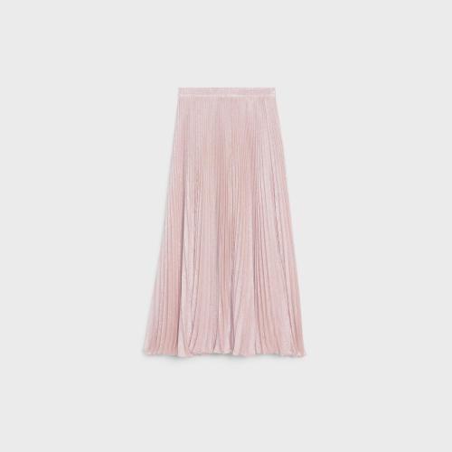  CELINE賽琳思琳 22年秋冬 女士 半身裙 SATIN LAMé陽(yáng)光放射狀褶裥半身裙 2J369601R.24RL