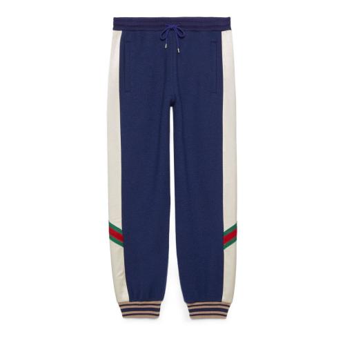  GUCCI古馳 22年秋冬 男士 針織羊毛慢跑長褲 715900 XJET0 4030