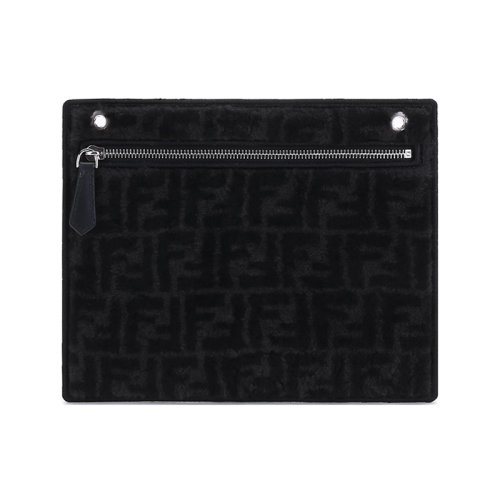 FENDI/芬迪【22春夏新款】男士織物配皮手拿包FF印花 7AR985 AGR5