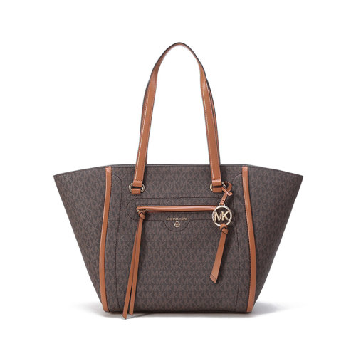 Michael Kors/邁克·科爾斯【22春夏新款】MK女包 Carine系列人造革/牛皮革手提單肩包托特包購物袋中號 30S1GCCT3B