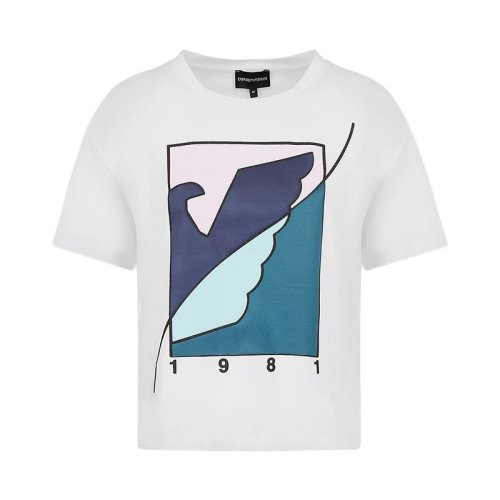  Emporio Armani/安普里奧阿瑪尼 女士印花棉質(zhì)短袖T恤 6K2T7A 2J53Z 0100 PLFSX