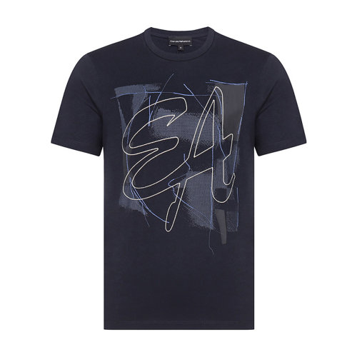 EmporioArmani/安普里奧阿瑪尼棉質(zhì)圓領(lǐng)男士短袖T恤3Z1TL31JQUZ