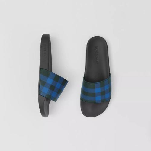  BURBERRY 22年秋冬 男士 格紋印花拖鞋 80593141