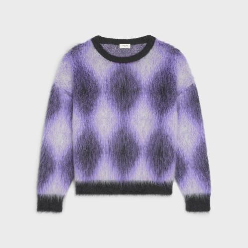  CELINE賽琳思琳 22年秋冬 男士 針織衫 拉絨馬海毛短款套頭衫 2AA24606S.33VI