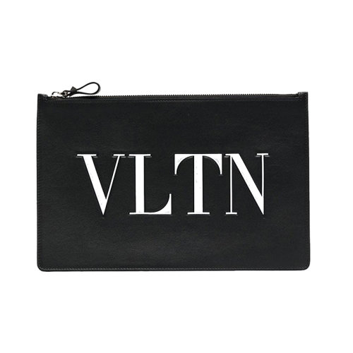 Valentino/華倫天奴  女包女士黑色織物時尚百搭品牌LOGO拉鏈手拿包  RW2P0269RCH 0NI