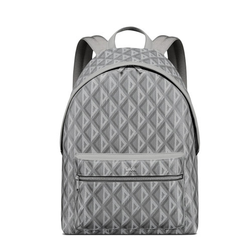 DIOR/迪奧 22新款RIDER系列 男士灰色CD Diamond圖案帆布光滑牛皮革雙肩背包1ESBA088CDP_H42E