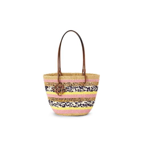  LOEWE羅意威 22年秋冬 女士 手提包 Basket Tote in elephant grass and calfskin A223S91X01-