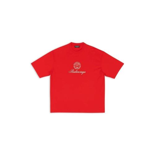  BALENCIAGA巴黎世家 22年秋冬 男士 短袖T恤 Mens Qixi Crest T-shirt Medium Fit in Red 6129