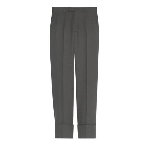  GUCCI古馳 22年秋冬 男士 斜紋織物長褲 702326 Z798C 1101