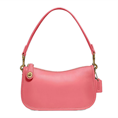 COACH/蔻馳 Swinger系列20 女士紅色鞣制皮革旋鎖拉鏈開合單肩包手提包腋下包女包 C2643B4BK C2643B4RRJ