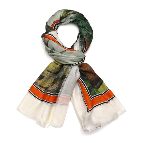 BURBERRY/博柏利 猴印花輕盈羊絨圍巾80269921