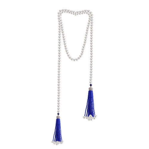 zhuella/珠艾樂 彩寶珍珠早春系列 帝青璀璨天然淡水珍珠青金石項(xiàng)鏈吊墜