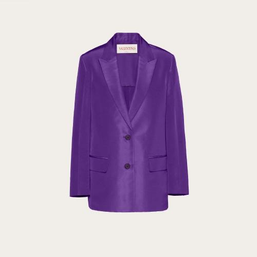  VALENTINO華倫天奴 22年秋冬 女士 西服外套 BLAZER EN FAILLE XB0CE4G56DEPVD