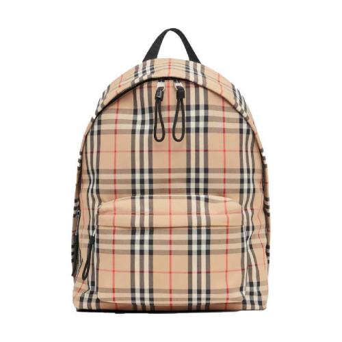  BURBERRY 22年秋冬 男士 Vintage 格紋尼龍雙肩包 80161061