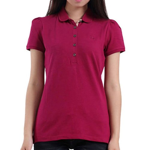  BURBERRY/博柏利 女士紫色棉質(zhì)短袖POLO衫 3834287 PLFSX