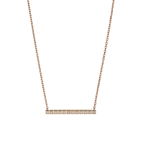 Chopard/蕭邦  女士經(jīng)典款玫瑰金和鉆石方塊項鏈 817702-5003