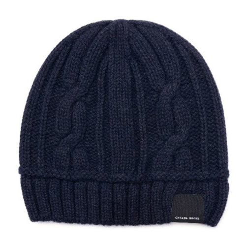CANADA GOOSE/加拿大鵝 女帽 秋冬 女士深藍(lán)色羊毛百搭針織帽 5261L 67