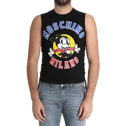 【18春夏】 MOSCHINO/莫斯奇諾 男士短袖T恤 印花 黑色 3268 黑色 S