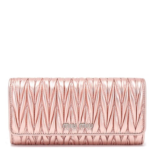 MIUMIU 純色 褶皺 時(shí)尚 女士錢夾 5MH109 N88 F0XDS