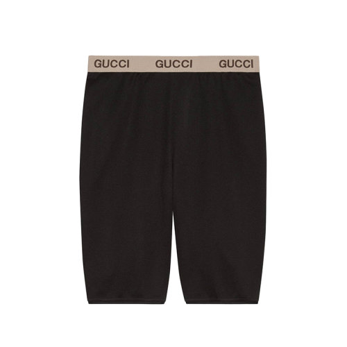 GUCCI/古馳      The North Face聯(lián)名系列 女士黑色棉質(zhì)混紡logo褲頭騎行短褲683483XJDS61082