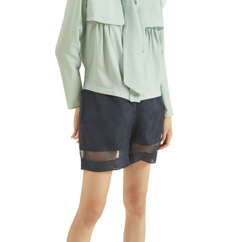 nisiss/怡夕柯根紗疊透中褲女士休閑褲y141ag49