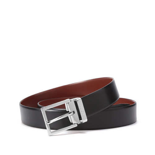 HUGO BOSS/雨果博斯【22春夏新款】男士皮革可裁剪針扣式雙面皮帶腰帶3.3cm 50402814