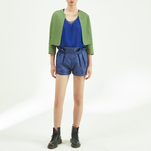 nisiss/怡夕荷葉邊高腰燈籠褲女士短褲n142xi16