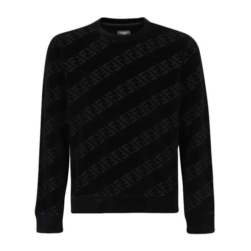  FENDI/芬迪 黑色logo徽標(biāo)天鵝絨衛(wèi)衣 FY0178 AHCA F0QA1 PLFSX