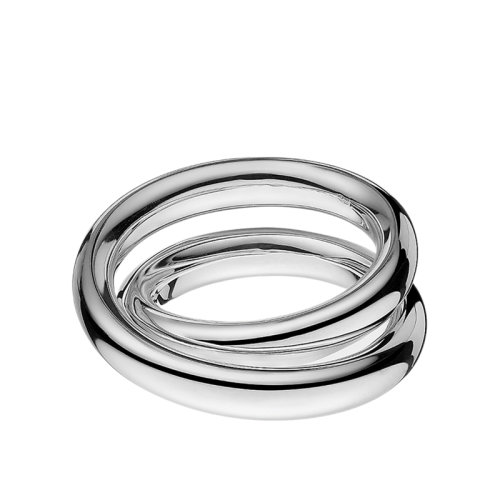 HERMES/愛馬仕 經(jīng)典Vertige系列 925銀雙環(huán)簡約戒指指環(huán)H104261B
