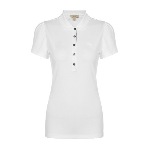 BURBERRY/博柏利 巴寶莉 女裝 短袖POLO衫 burberry服裝 女士短POLO 西瓜紅 棉質(zhì)簡(jiǎn)約短袖POLO衫 上裝 瑕疵特賣