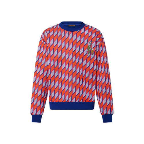 Louis Vuitton/路易威登 22年秋冬新款 DIAMOND DAMIER系列 男士多色純棉蟋蟀圖案圓領(lǐng)衫衛(wèi)衣1AAGCI