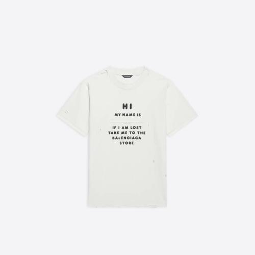  BALENCIAGA巴黎世家 22年春夏 女士 短袖T恤 Hi My Name Is 修身T恤 661705TKVF19081 預(yù)定商品1-3周發(fā)貨