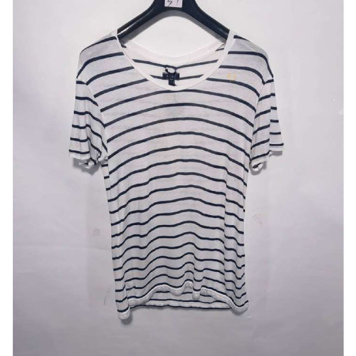 ARMANI JEANS/阿瑪尼牛仔 白藍(lán)條紋男士短袖T恤