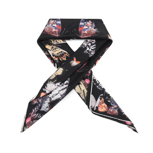 Alexander McQueen/亞歷山大麥昆  女士桑蠶絲Butterfly Decay方巾絲巾圍巾 638345 3001Q