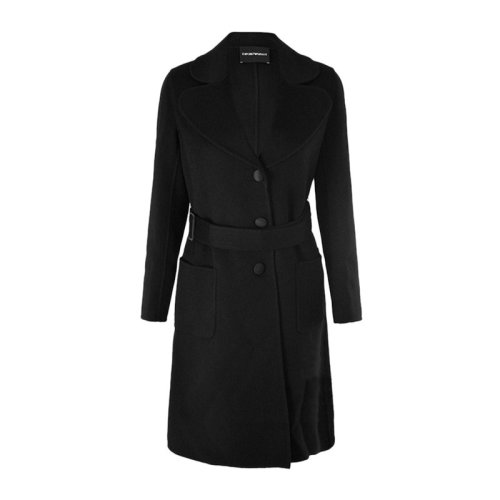  Emporio Armani/安普里奧阿瑪尼 女士黑色羊絨大衣 4NL01T 9940 999 PLFSX