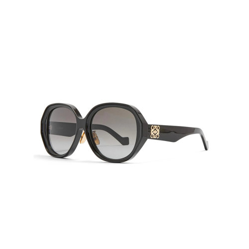 LOEWE/羅意威 22年春夏新款 女士煙熏黑色鏡片醋酸纖維鏡框橢圓太陽鏡墨鏡G832270X05-1670