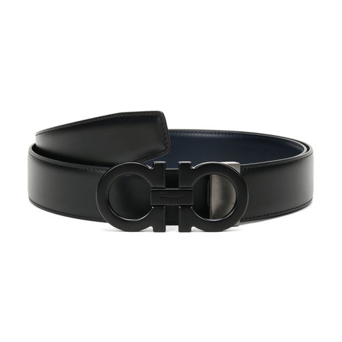 Salvatore Ferragamo/菲拉格慕 男士牛皮板扣雙面皮帶腰帶 679710