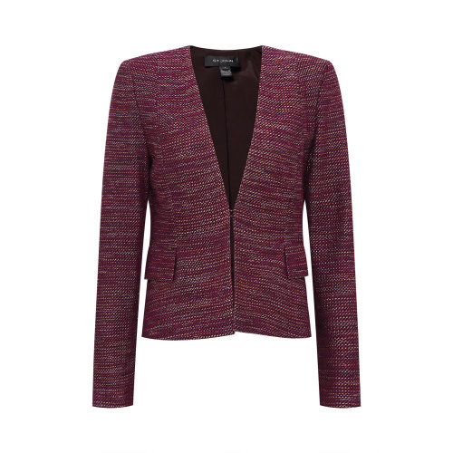 St.John/盛薔秋冬缺口漏斗領口針織外套女士夾克K61W043