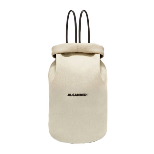Jil Sander/吉爾·桑達(dá) 男士米色帆布配皮經(jīng)典字母徽標(biāo)印花裝飾搭扣開(kāi)合雙肩包旅行包背包男包 JPUS852016-MSB75035-273