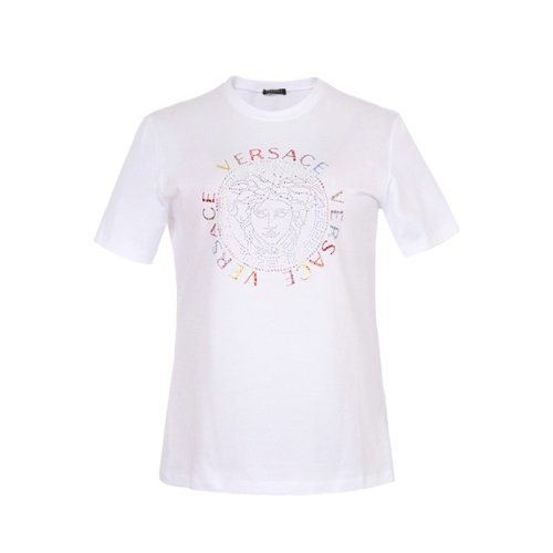  VERSACE/范思哲 女士白色棉質(zhì)短袖T恤 A85750A228806 A1001 PLFSX